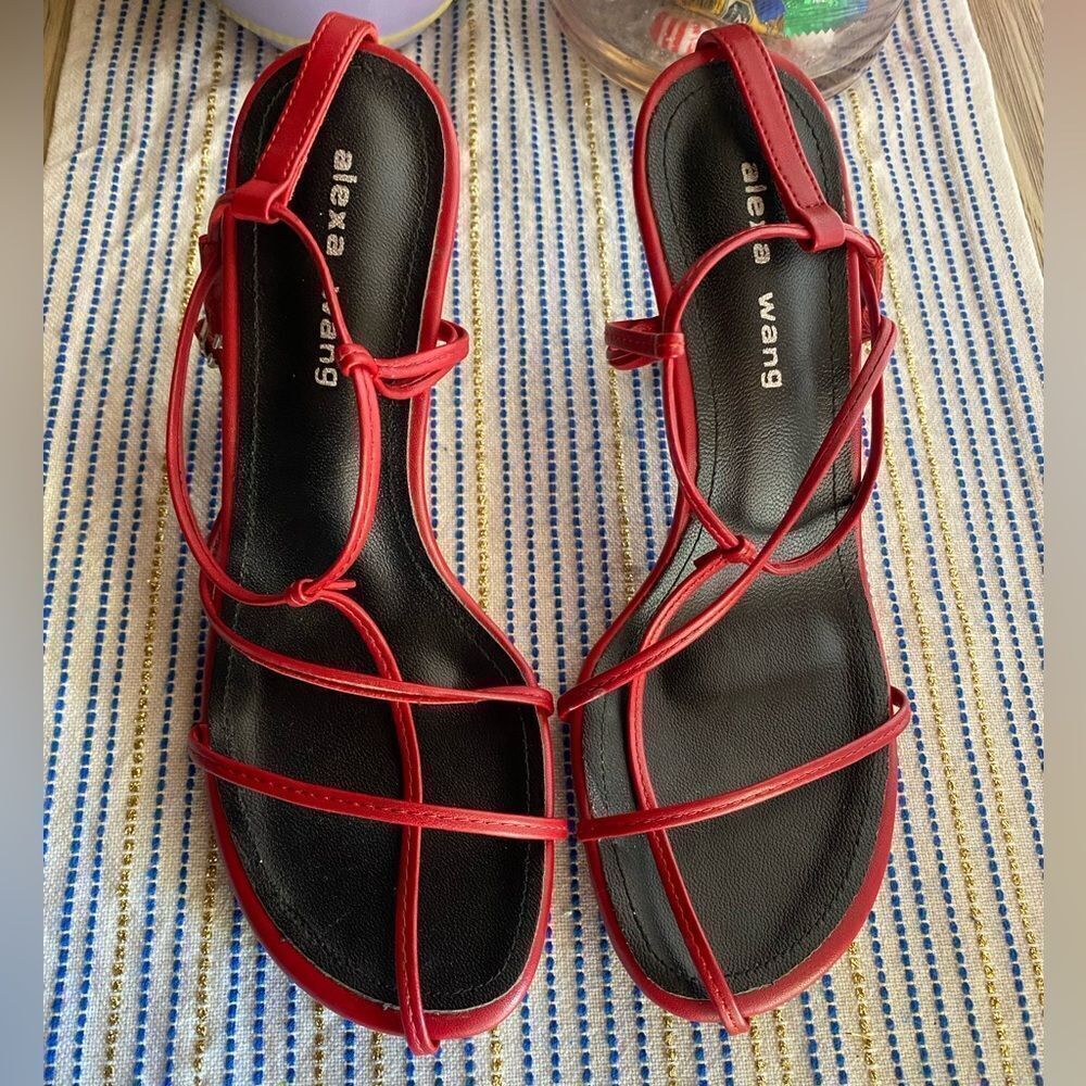 Alexa Wang Thin Strap Open High Heel Sandals Red Sz 8 US